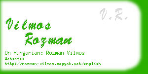 vilmos rozman business card